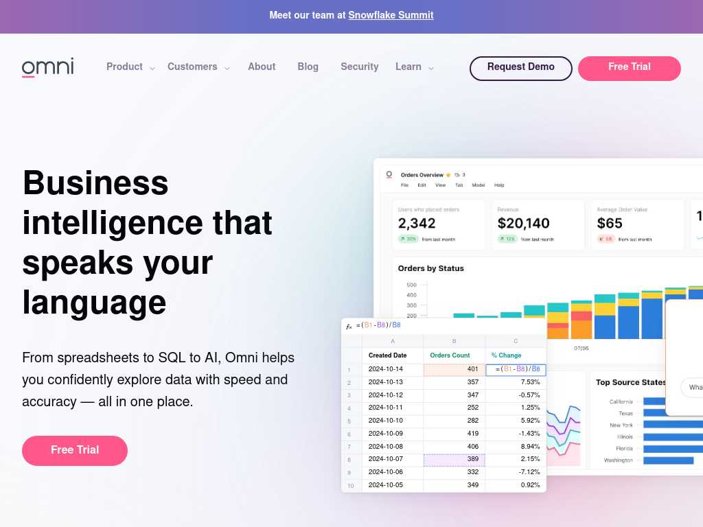 Screenshot of the website of Omni