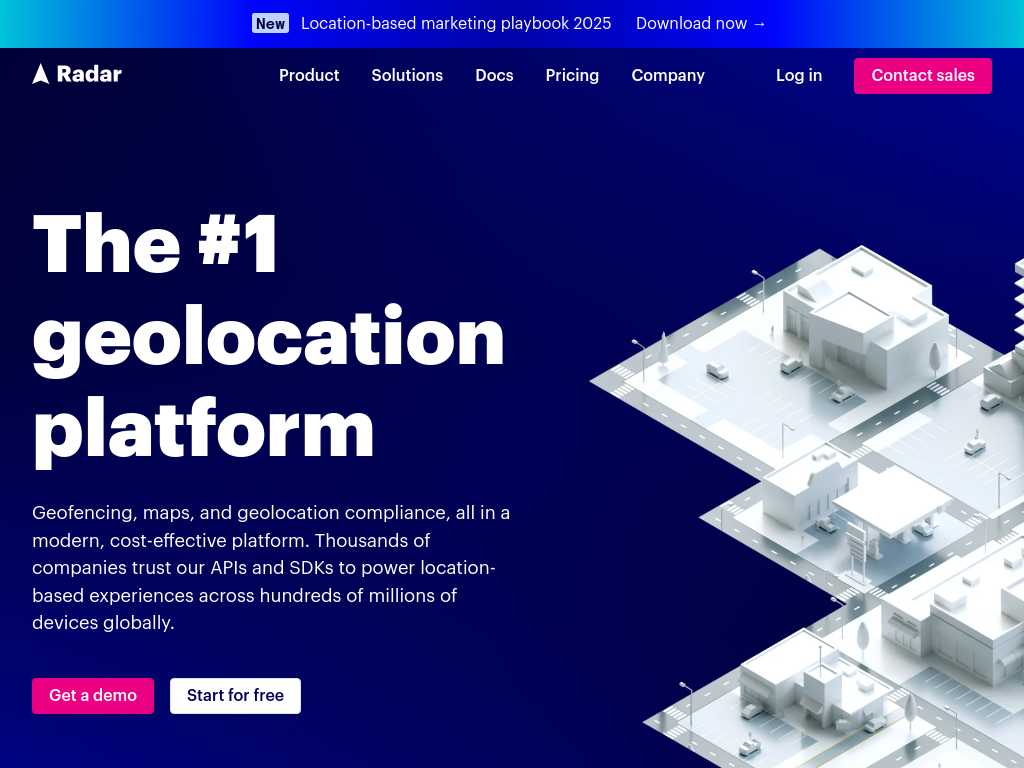 Screenshot of the website of Radar
