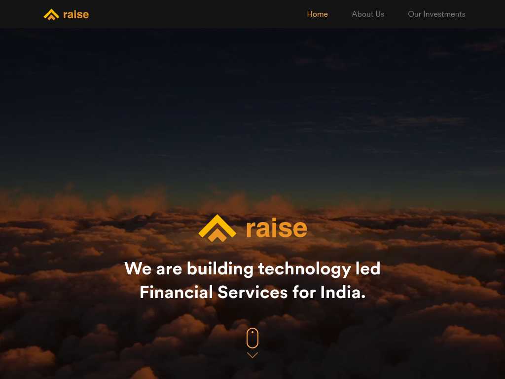 Screenshot of the website of Raise