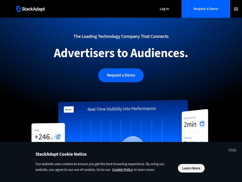 Screenshot of the website of StackAdapt