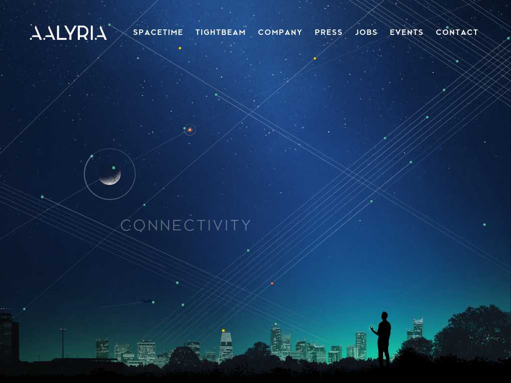Screenshot of the website of Aalyria