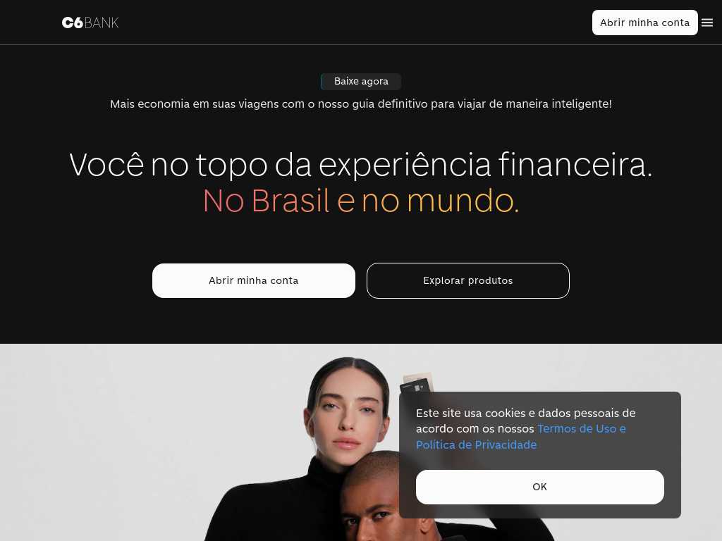 Screenshot of the website of C6bank