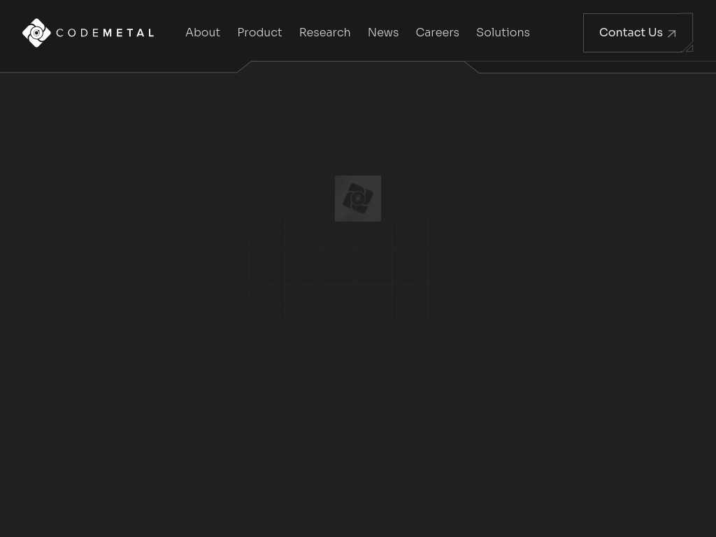 Screenshot of the website of Code Metal