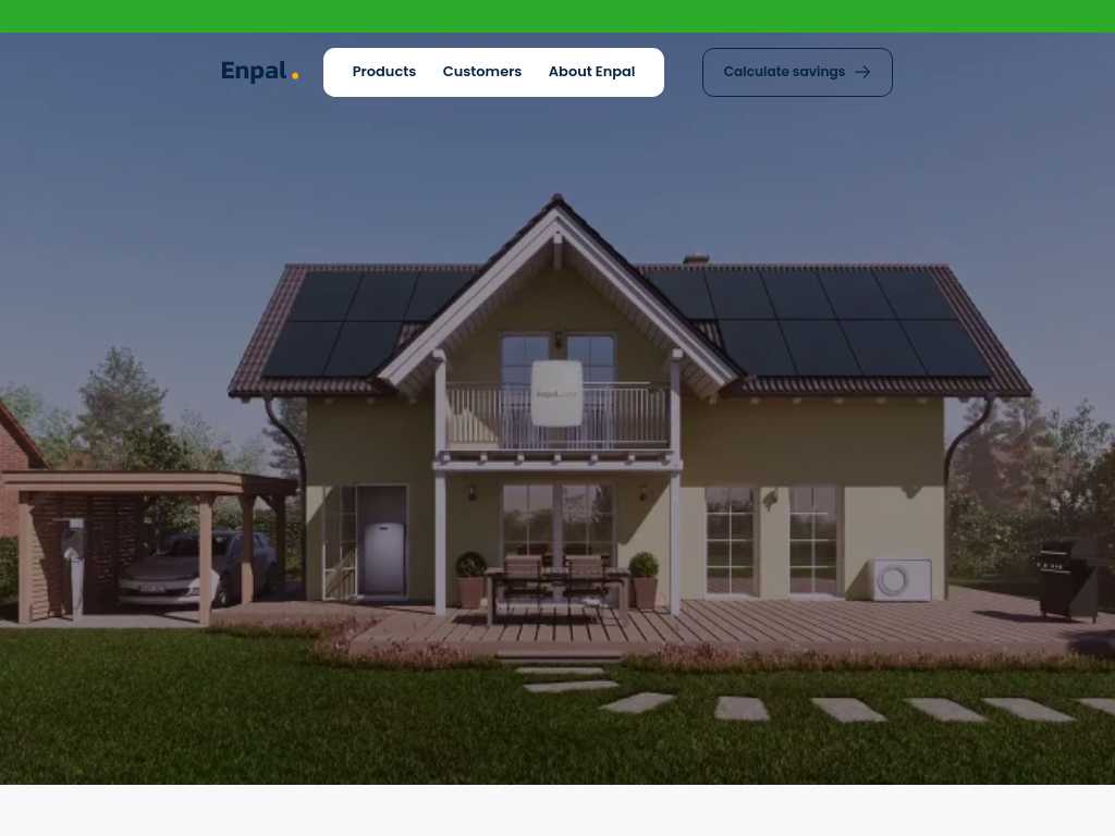 Screenshot of the website of Enpal