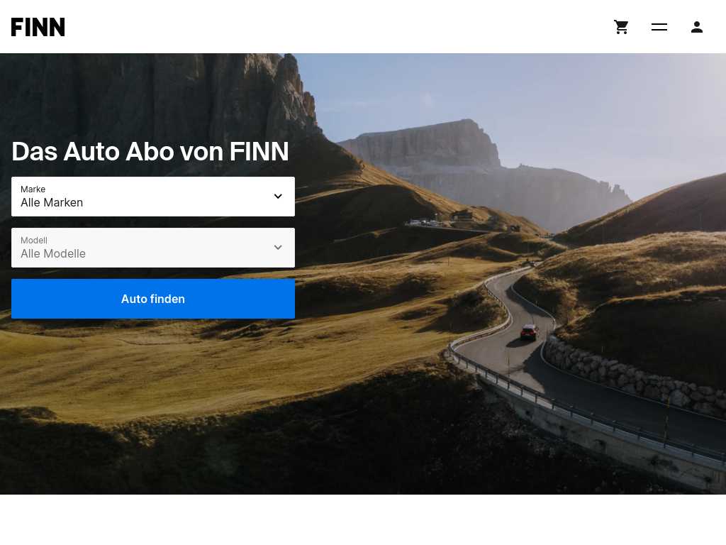 Screenshot of the website of FINN