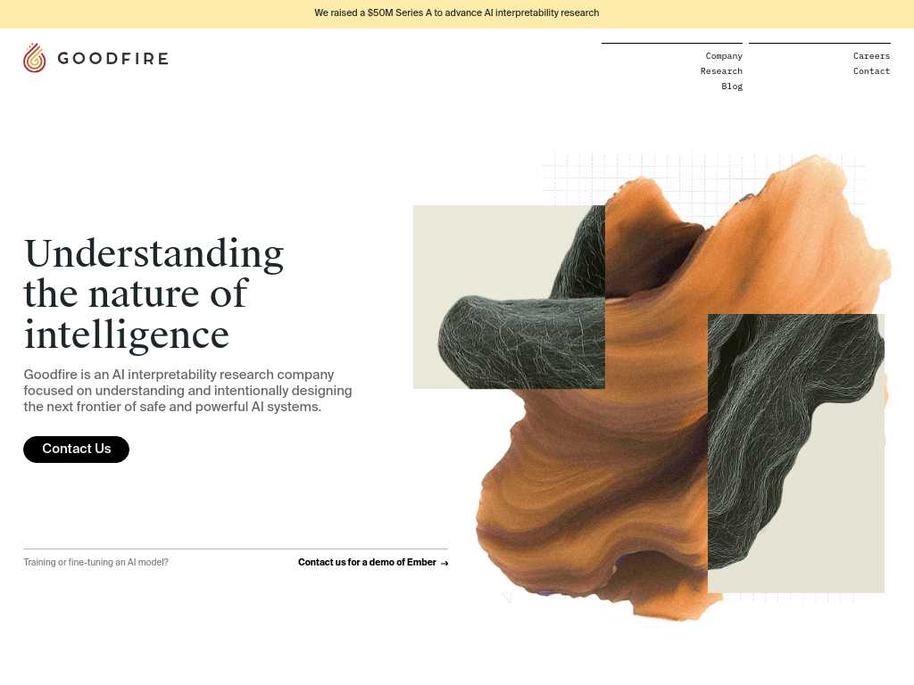 Screenshot of the website of Goodfire