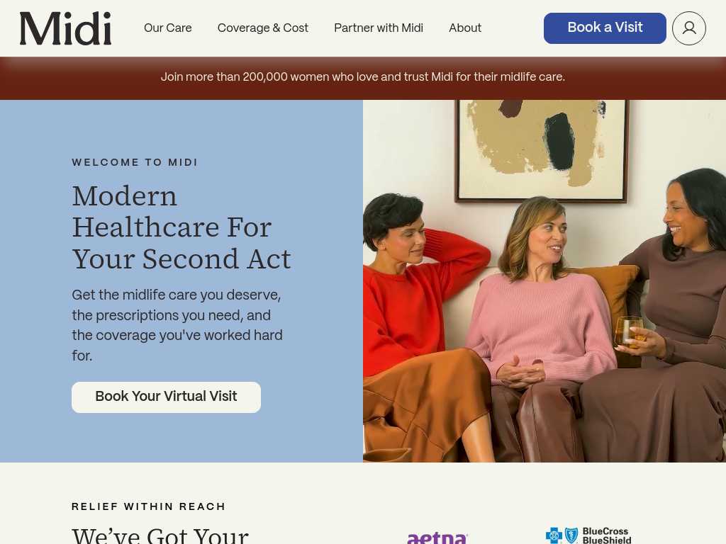 Screenshot of the website of Join Midi