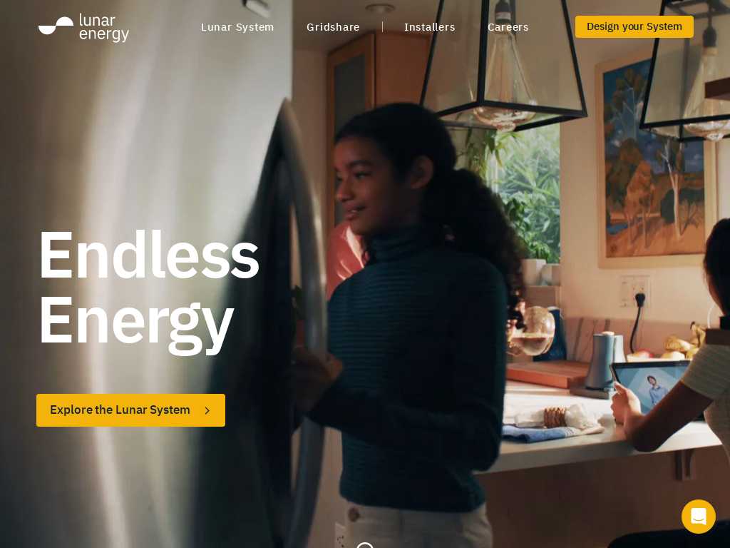 Screenshot of the website of Lunar Energy