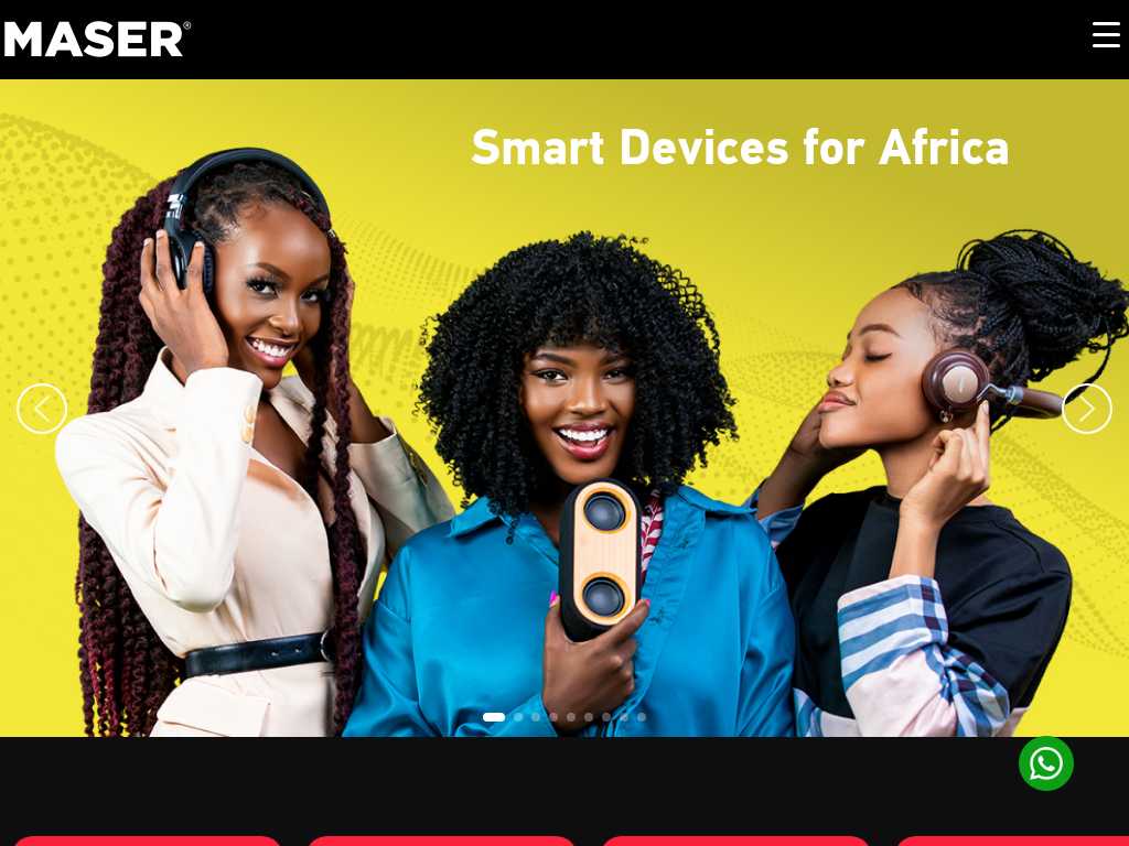 Screenshot of the website of Maser