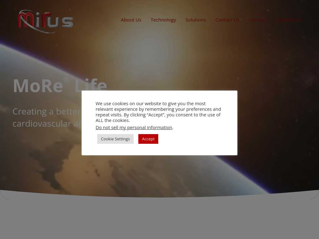 Screenshot of the website of MiRus