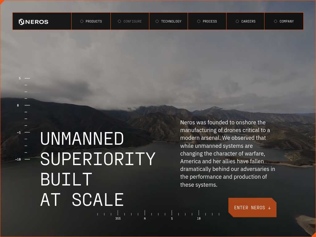 Screenshot of the website of Neros