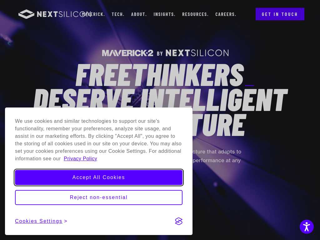 Screenshot of the website of NextSilicon