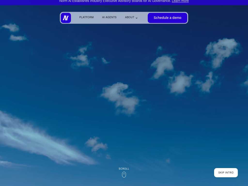 Screenshot of the website of Norm Ai