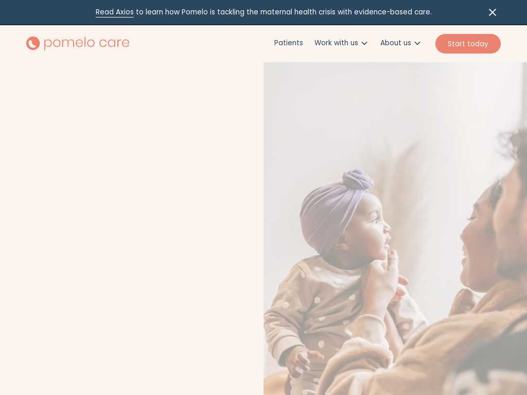 Screenshot of the website of Pomelo Care