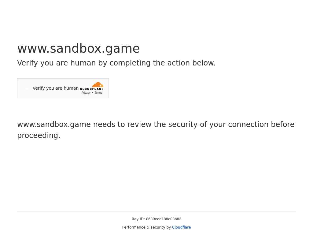 Screenshot of the website of The Sandbox