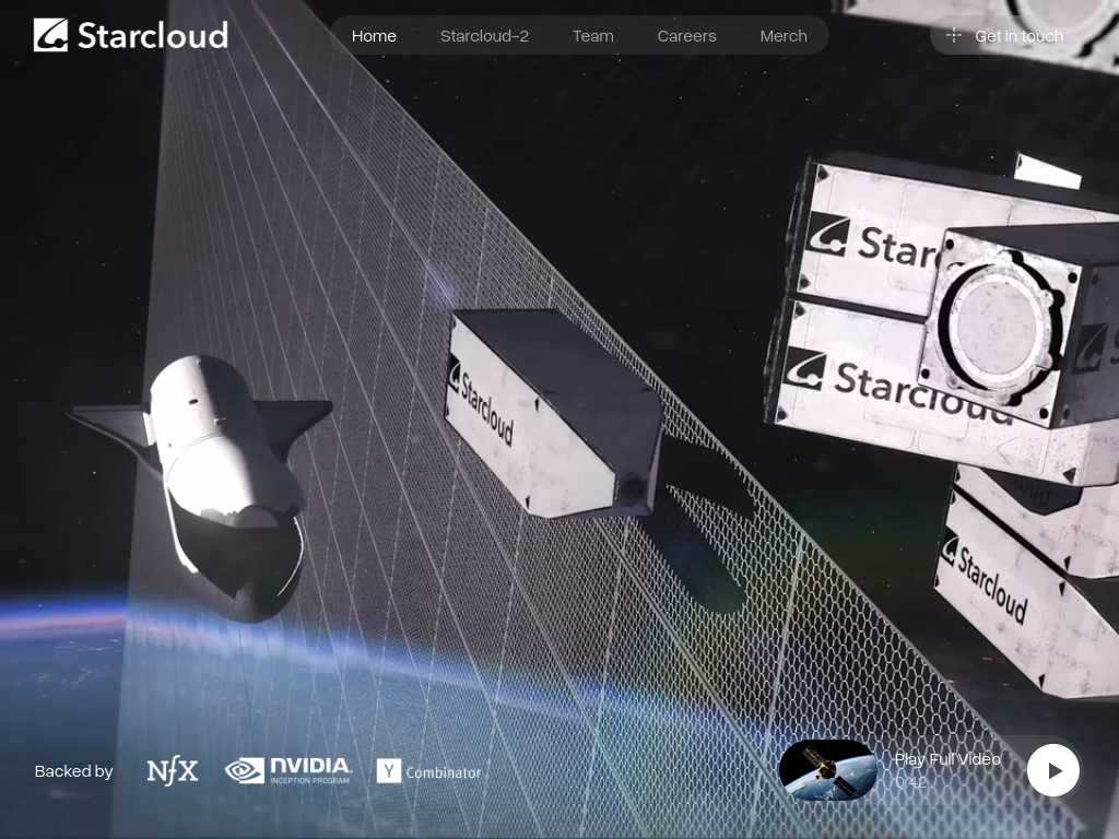 Screenshot of the website of Star Cloud