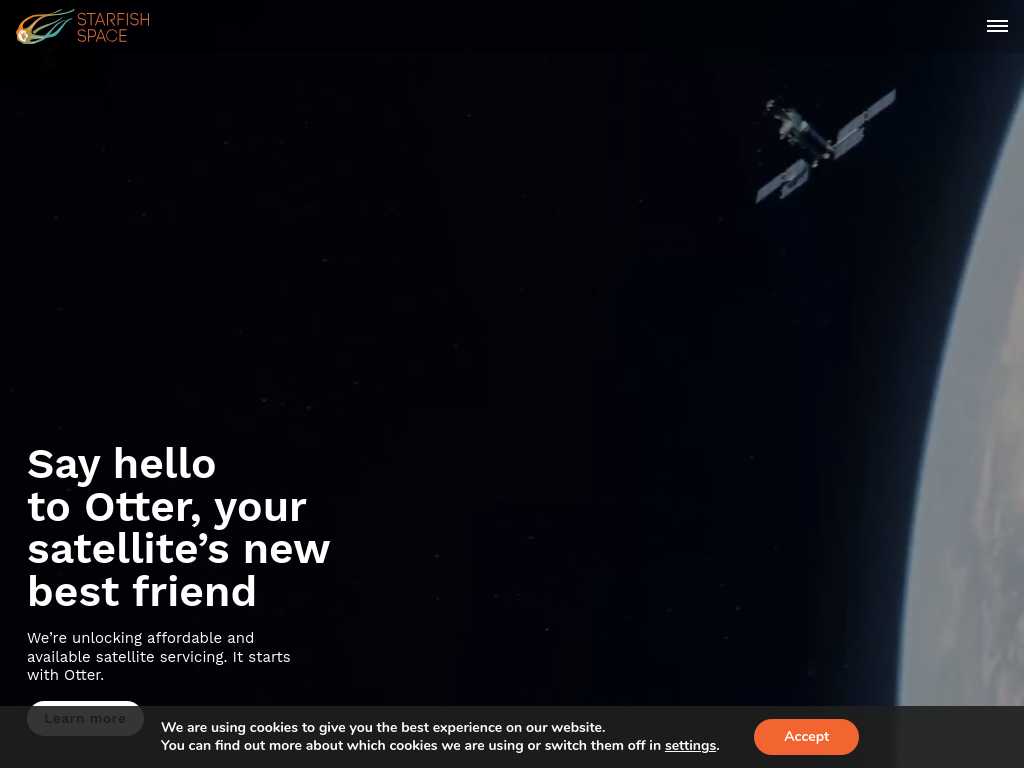 Screenshot of the website of Starfish Space