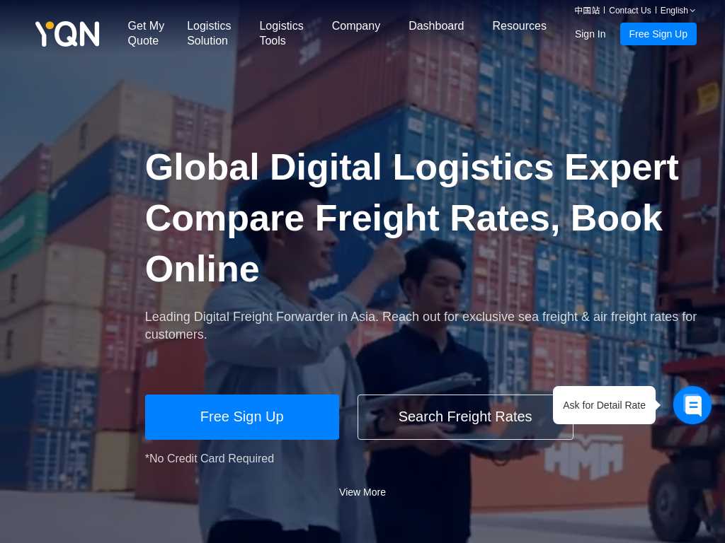 Screenshot of the website of YQN