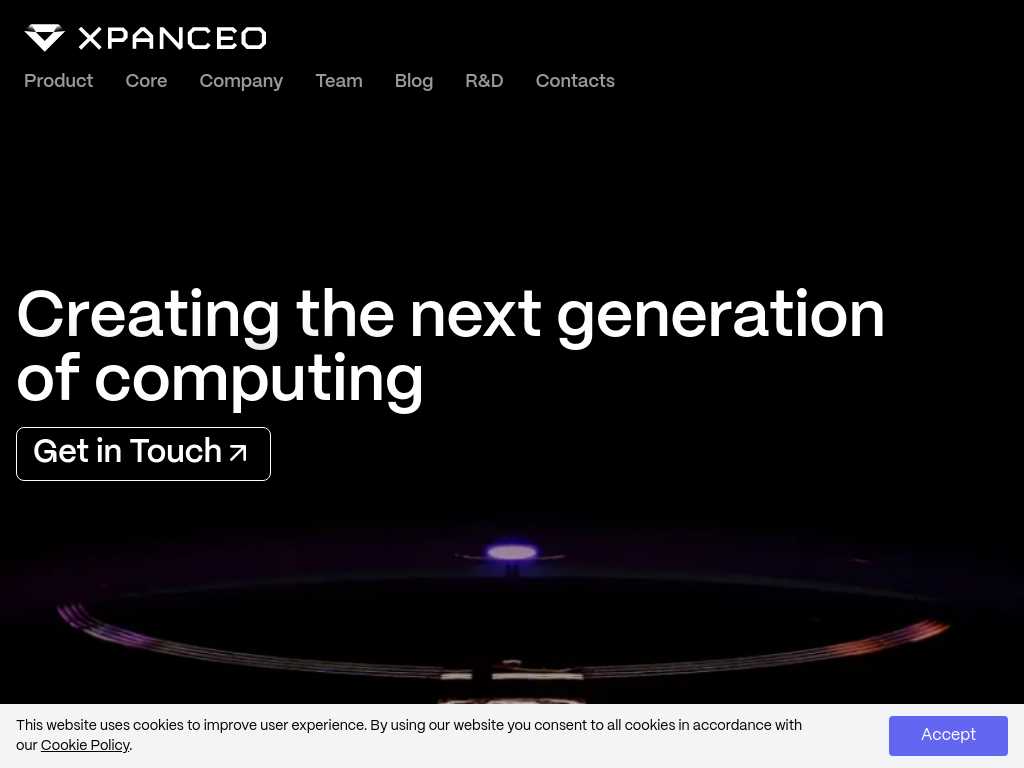Screenshot of the website of XPANCEO