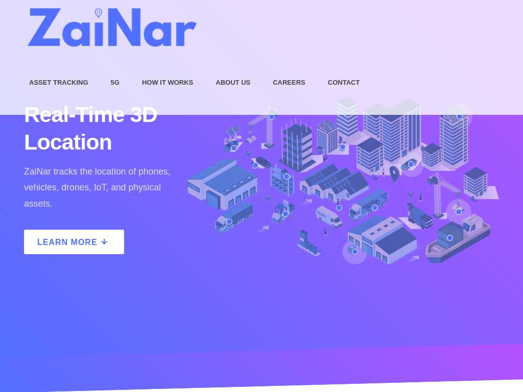 Screenshot of the website of ZaiNar