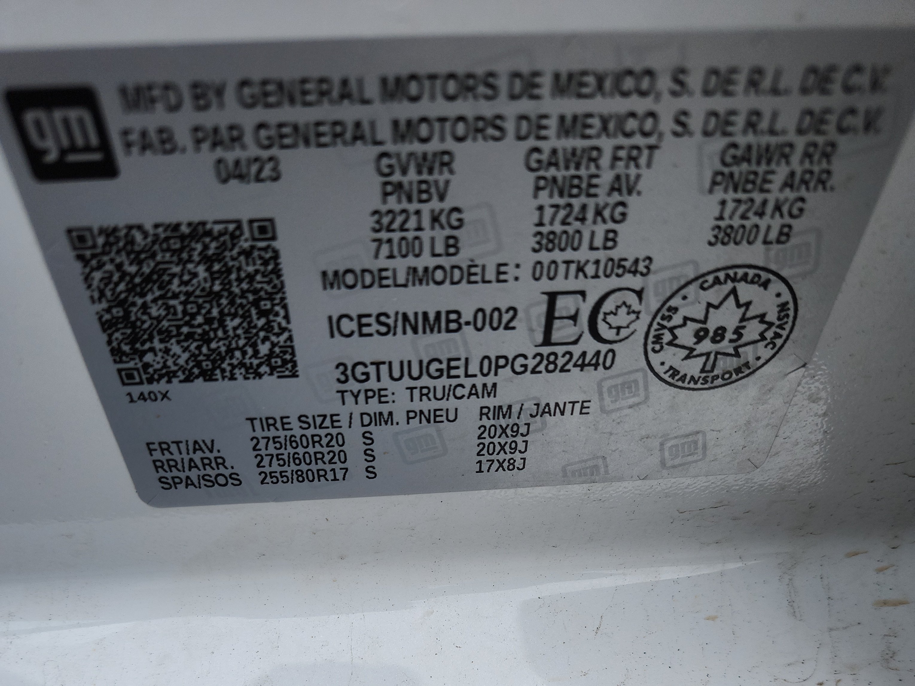 Снимка 11 от търг – 2023 GMC SIERRA 1500 4WD CREW CAB DENALI с VIN 3GTUUGEL0PG282440