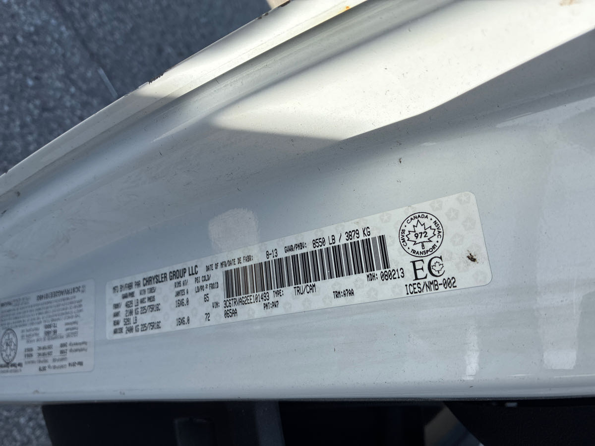 Снимка 13 от търг – 2014 RAM PROMASTER CARGO VAN 1500 LOW ROOF 136" WB с VIN 3C6TRVAG2EE101493