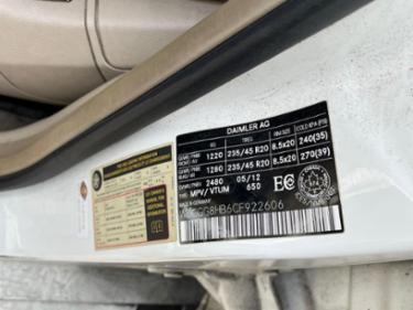 2012 Mercedes-Benz WDCGG8HB6CF922606 снимка