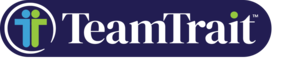 Teamtrait logo white on navypill
