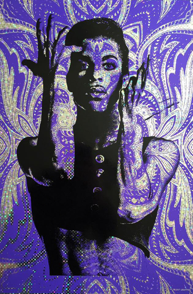 Prince - purple microdot Screenprint by Blunt Graf... | Trampt Library