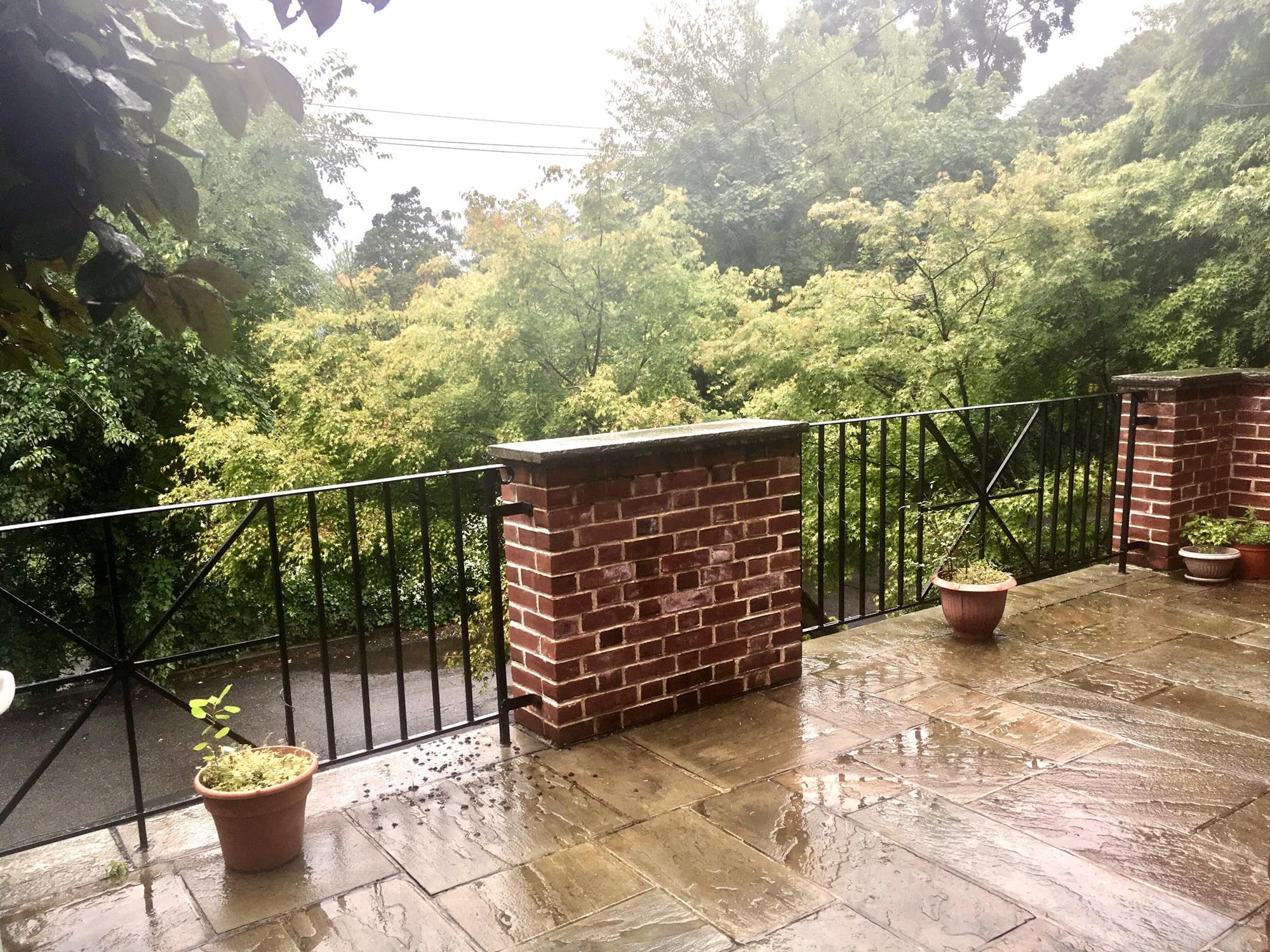 BRICK COLONIAL-STYLE HOUSE w/ TERRACE: 4-Bd., 3.5-Bath House in Rivedale Estate Area West of the Henry Hudson Pkwy.  Features include an entry hall; living room w/ fireplace & French door to flagstone terrace; formal dining room; windowed kitchen w/ granite countertops; master bedroom suite; finished basement w/ fireplace; central air-conditioning; private 2-car driveway; attached 2-car garage. Close to Wave Hill public garden & culture center, Metro-North trains, & express buses to Manhattan.