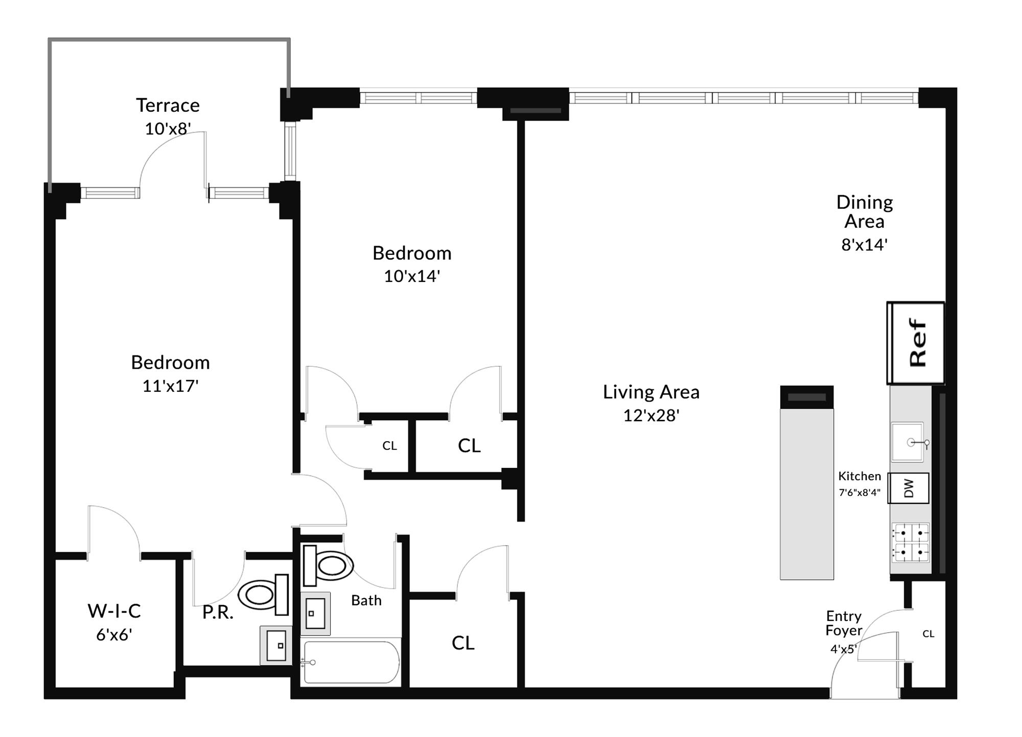 Bright & Renovated 2-Bd., 1.5-Bath Co-op with Balcony, 24-hr. Doormen & Indoor Parking at Briar Oaks