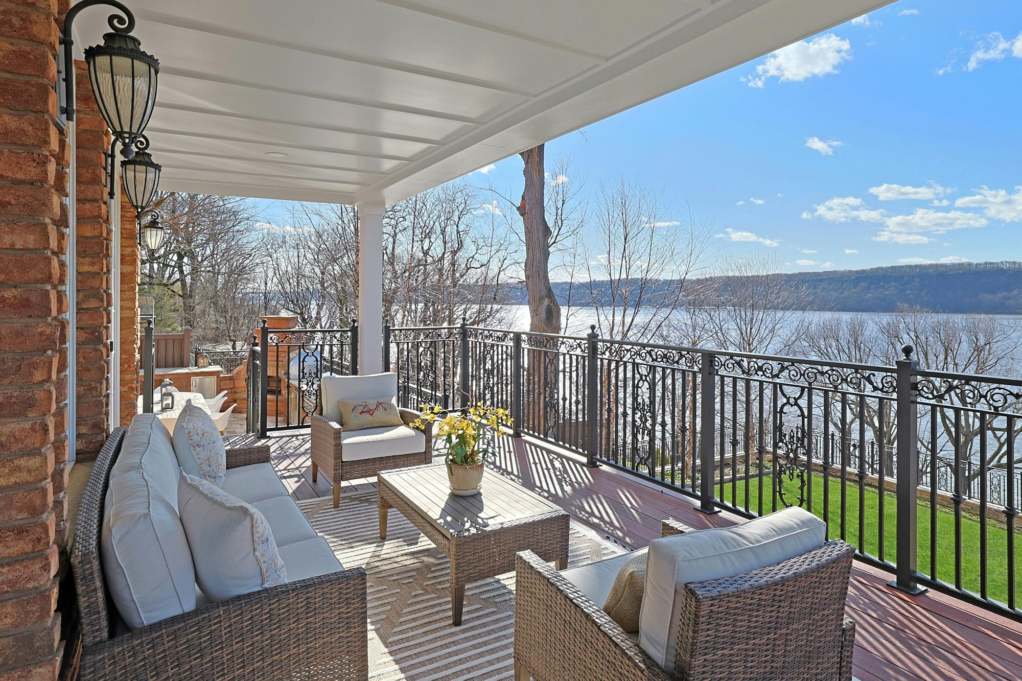 Spectacular Hudson River Views: Spacious & Modernized 4-Bd. Brick House with Decks, Patio, Outdoor Kitchen & Home Theater on Private Cul-de-Sac