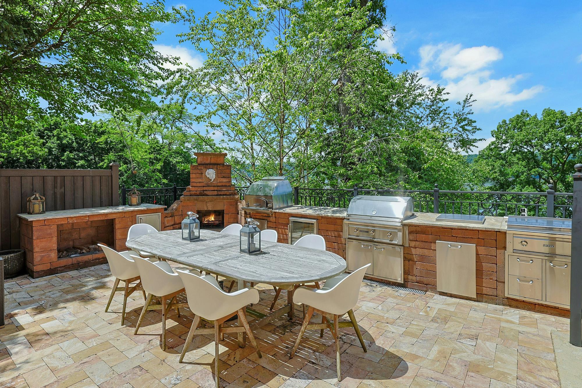 Spectacular Hudson River Views: Spacious & Modernized 4-Bd. Brick House with Decks, Patio, Outdoor Kitchen & Home Theater on Private Cul-de-Sac