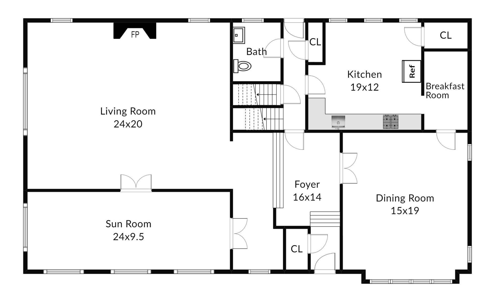 Classic & Spacious 6-Bd. Stucco Craftsman-Style House with Sunroom, Patio, Garden & Grassy Lawns