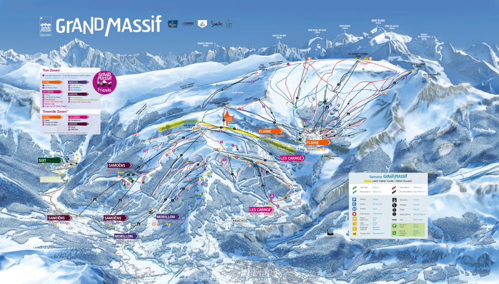 Map of the slopes of Grand Massif