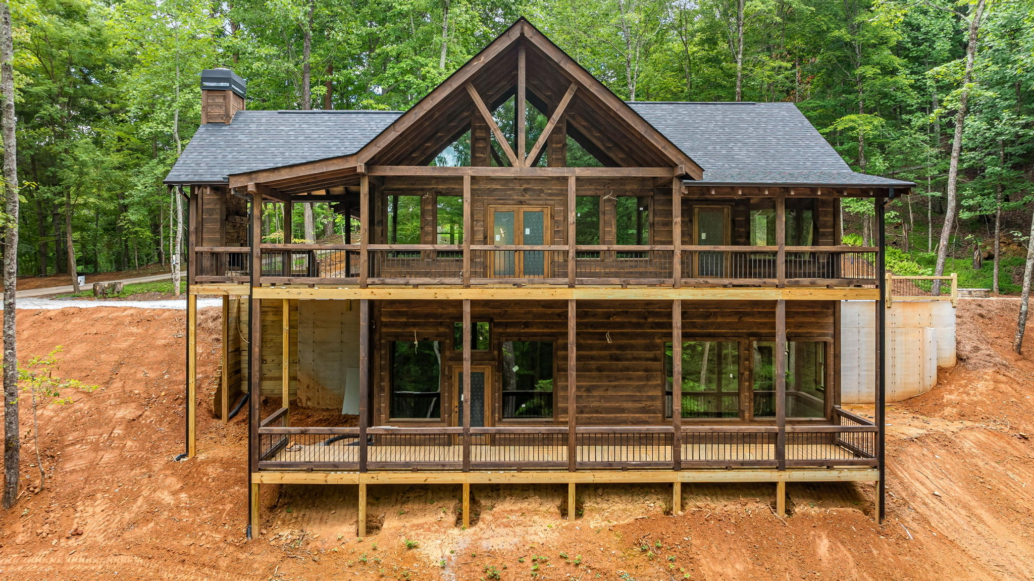 Luxury custom mountain home illustrating a completed North Georgia design and build project