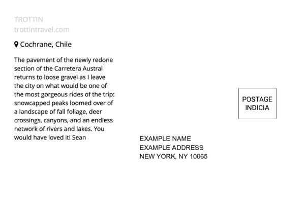 Custom postcard creator - back side