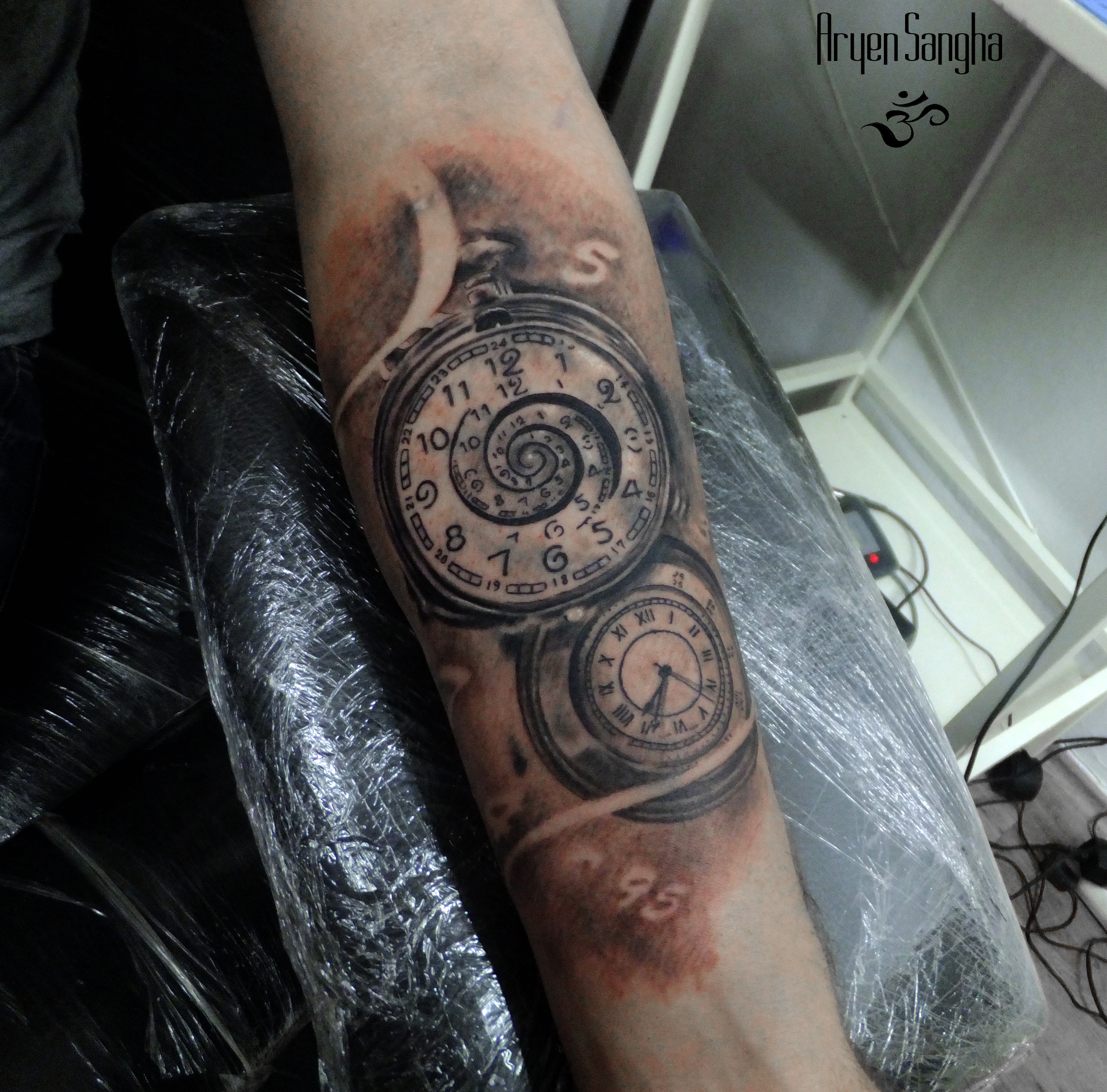 Running Out Of Time Tattoo - Slowly Running Out Of Time Rose Tattoo