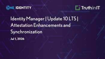 OneIdentity: Identity Manager 10 LTS: Attestation & Sync Updates