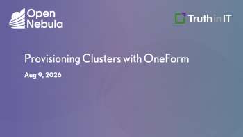 Provisioning Cloud Clusters with OpenNebula OneForm