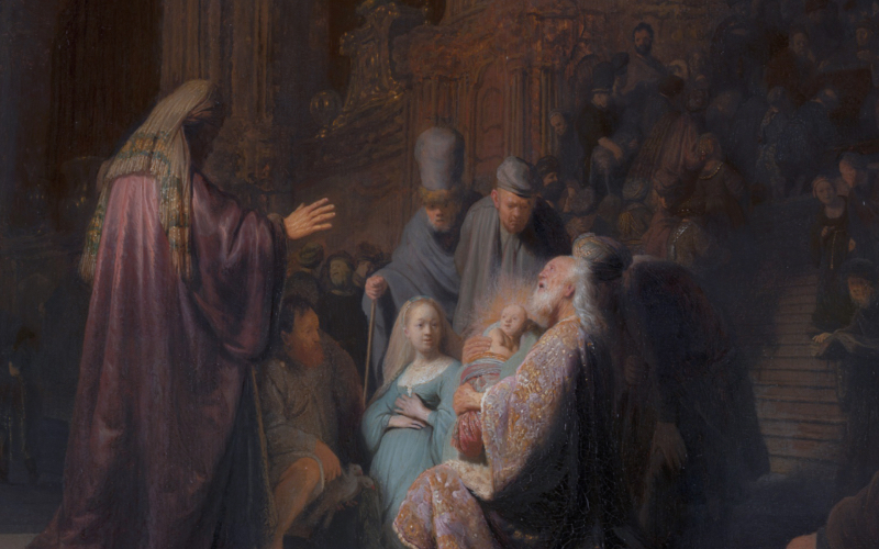 Simeon’s Song of Praise. Rembrandt (1606-1669). Public Domain.