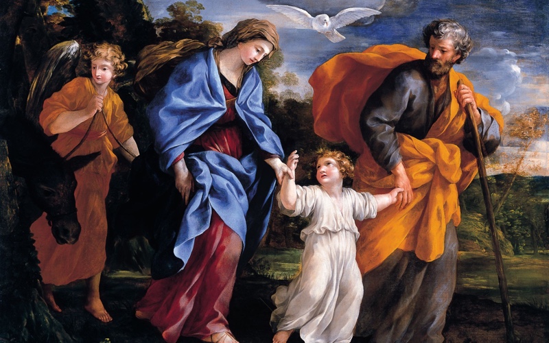 Return from the Flight into Egypt. Giovanni Francesco Romanelli. ca. 1635 - 1640. Carmen Thyssen-Bornemisza Collection, on loan at Museu Nacional d´Art de Catalunya (MNAC). Non-commercial use.
