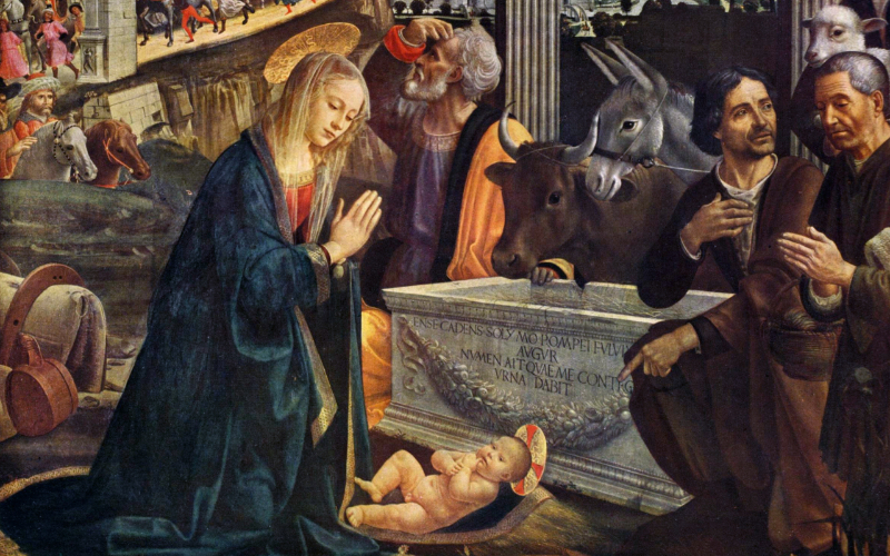 Adoration of the Shepherds. Domenico Ghirlandaio (1448-1494). Public Domain.