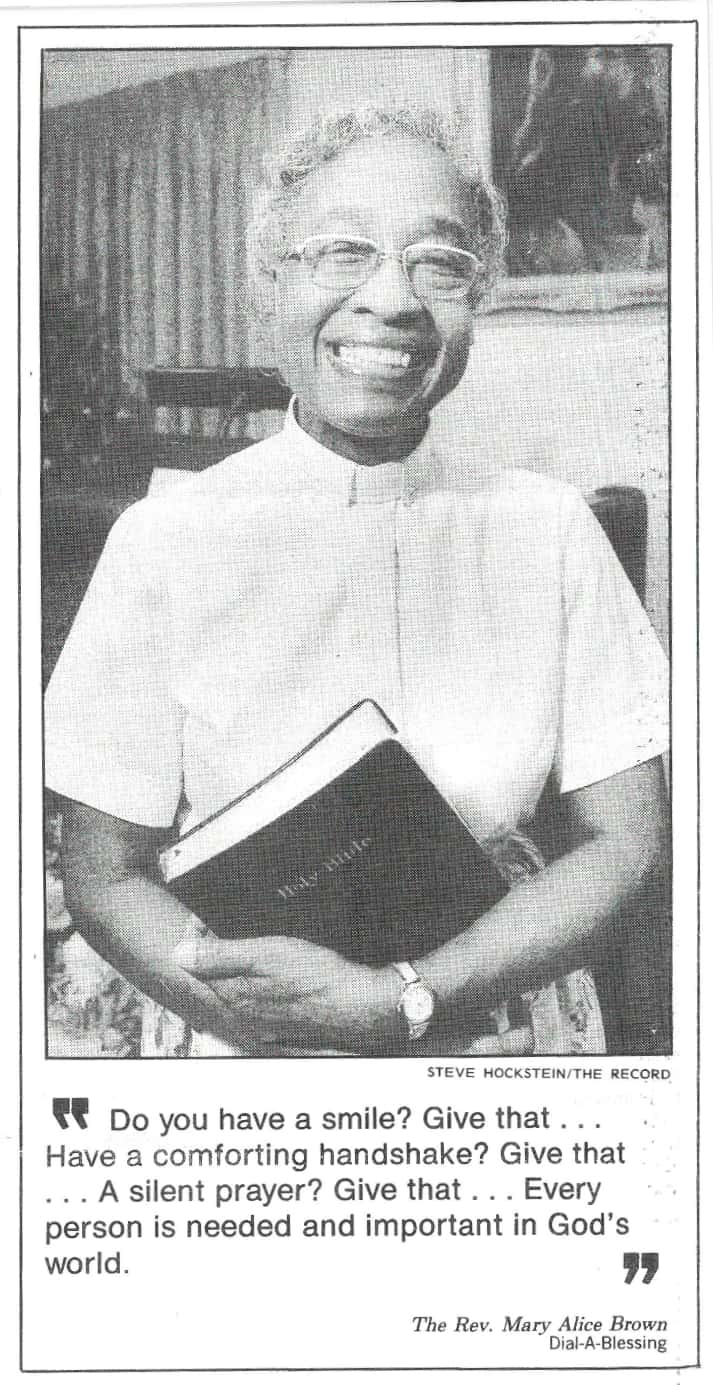 Mary Alice Brown featured in newspaper