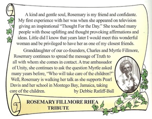 Rosemary Fillmore tribute by Debbie Ratliff-Ball