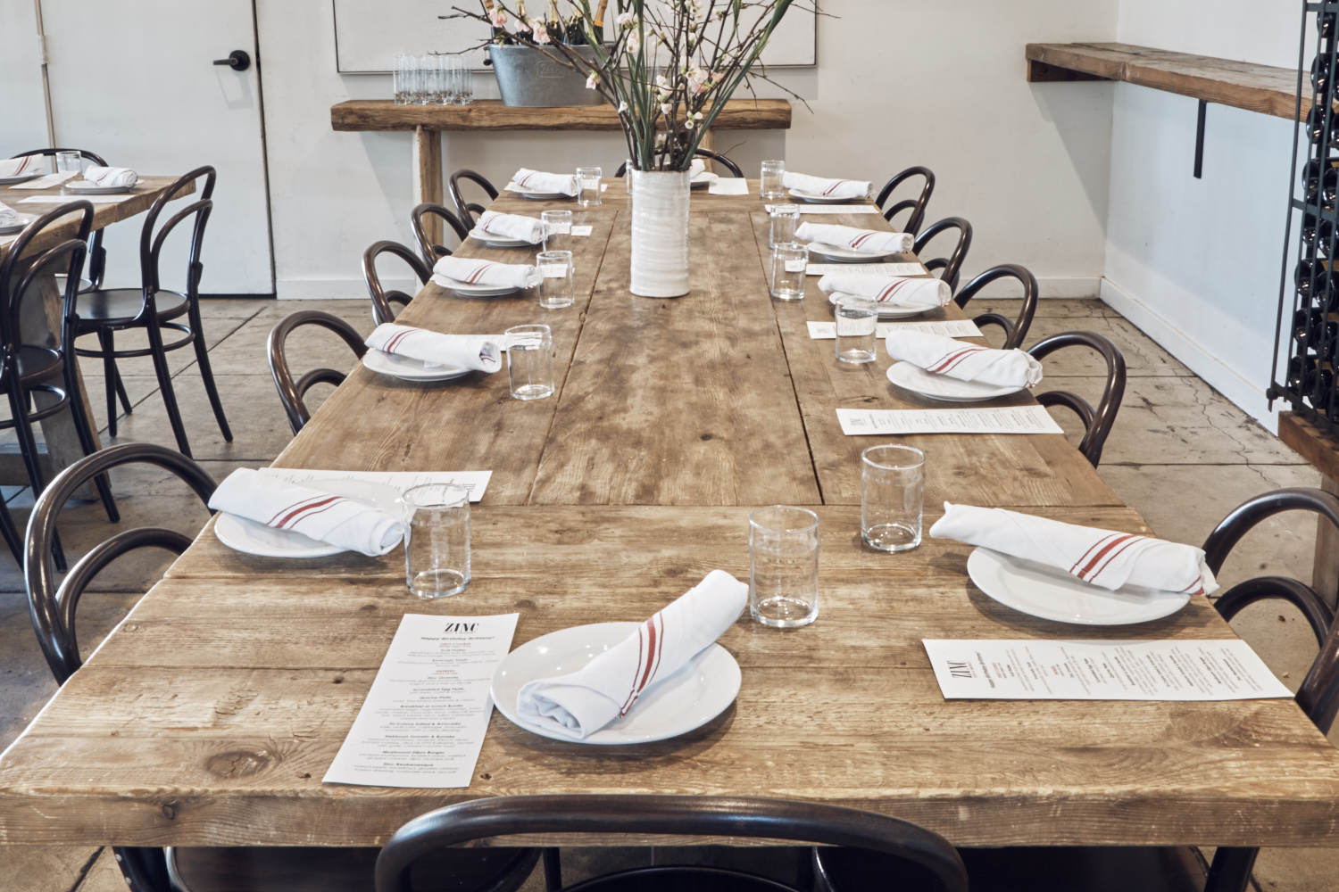 Zinc Cafe & Market Los Angeles private dining, rehearsal dinners