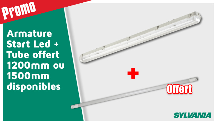 "Armature Start Led + Tube offert  1200mm et 1500mm disponibles "