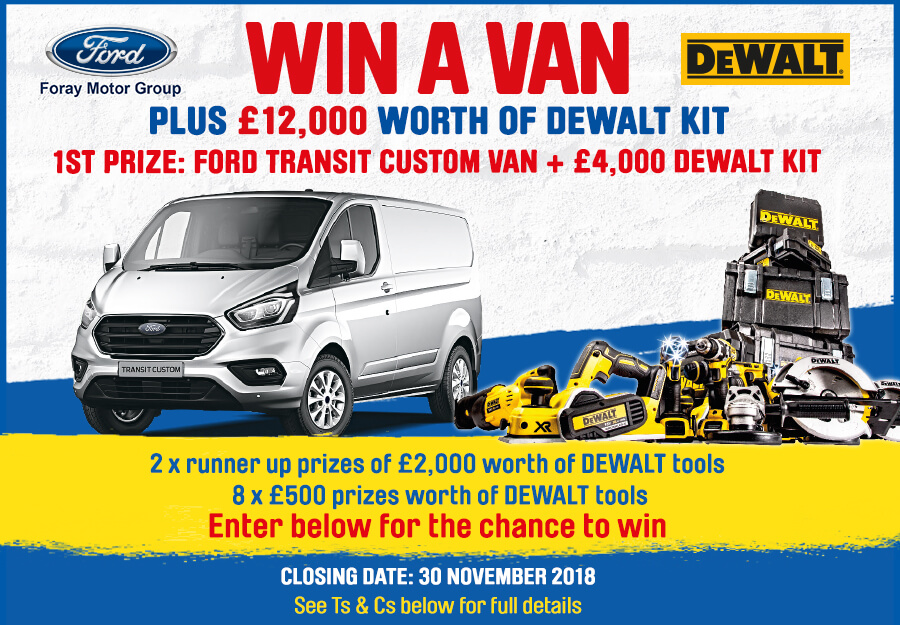 Win a Van and DEWALT Products Worth £12,000