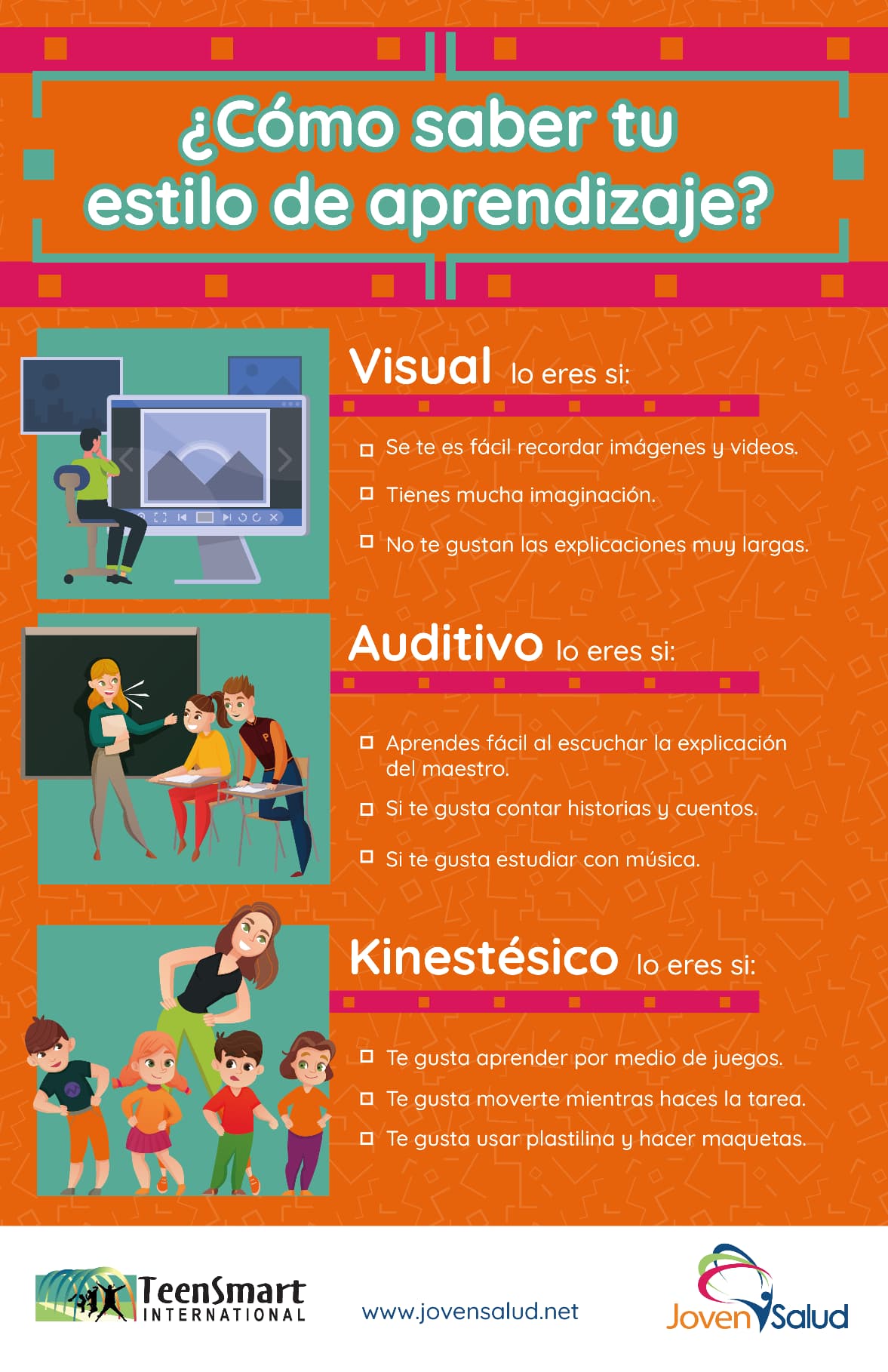¿Cómo saber tu estilo de aprendizaje? Visual – lo eres si: Se te es ...