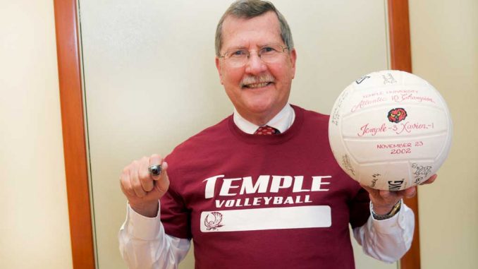Acting President Richard Englert credits the volleyball team for one of the best sporting events he’s ever attended, a NCAA tournament win against Penn State in 2002. | ABI REIMOLD / TTN Acting President Richard Englert credits the volleyball team for one of the best sporting events he’s ever attended, a NCAA tournament win against Penn State in 2002. | ABI REIMOLD / TTN